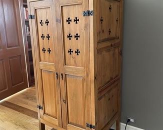 Vintage wardrobe with Formee Cross cutouts. Measures 31" W x 25.5" D x 69" H. Photo 2 of 3.