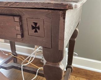 Primitive secretary desk with storage shelf. Photo 3 of 3.