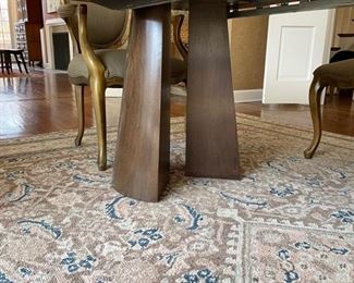 Custom Dining Table. Measures 104 - 120" L x 29" H 42" W. Comes with two 16" leaves. Photo 3 of 3.