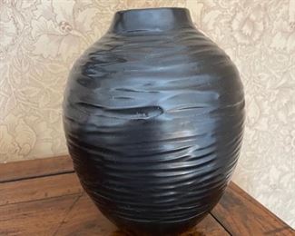 Ceramic vase stamped by artist. Photo 1 of 2.
