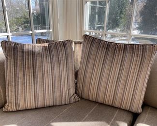 Down-filled accent pillows.