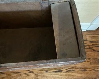 18th Century English Oak Coffer. Measures 33" x 14" D x 20" H. Photo 4 of 5.