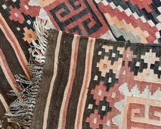 Vintage Afghan Kilim rug. Measures 7' x 10.' Photo 3 of 4.