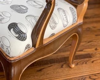 Louis XV Genovesse Fauteuil Chair in Half Combed Finish - 2 available. Photo 4 of 5.