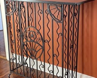 Radiator Console signed by Roque. Wrought Iron: 31"W x 12" D x 39: H. Absolute Black Granite Top. 3/4" Thick. Photo 2 of 5.