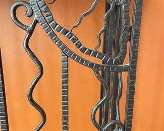 Radiator Console signed by Roque. Wrought Iron: 31"W x 12" D x 39: H. Absolute Black Granite Top. 3/4" Thick. Photo 3 of 5.