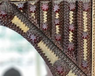 Tramp Art Mirror: 1880 Original Finish (Pennsylvania). Photo 3 of 5.