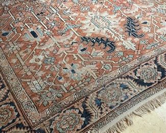 Antique Persian Heriz Rug. Measures 8' W x 10' 6". Photo 2 of 4.