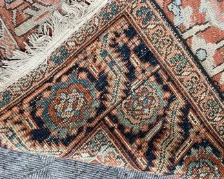 Antique Persian Heriz Rug. Measures 8' W x 10' 6". Photo 3 of 4.