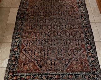Vintage Kurdish Bijar rug. Measures 4' x 7'. Photo 1 of 2.