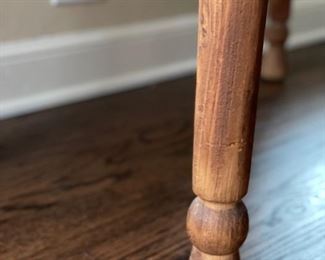 Desk with hair-on-hide paneled apron. Measures 35.5" W x 23.25" D x 28.5". Photo 6 of 6.