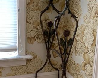 Side table with metal base. Measures 6" x 10" x 28" H. Photo 1 of 4.