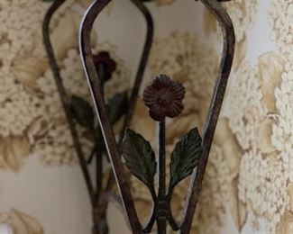 Side table with metal base. Measures 6" x 10" x 28" H. Photo 3 of 4.