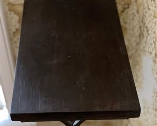 Side table with metal base. Measures 6" x 10" x 28" H. Photo 2 of 4.