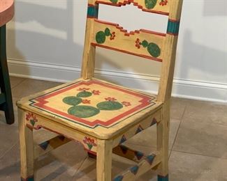 Southwestern-style painted dining chair - 2 available. Photo 1 of 2.
