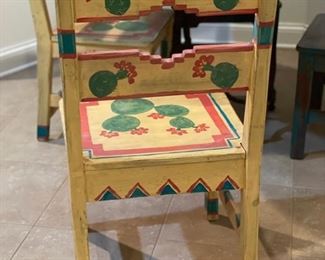 Southwestern-style painted dining chair - 2 available. Photo 2 of 2.
