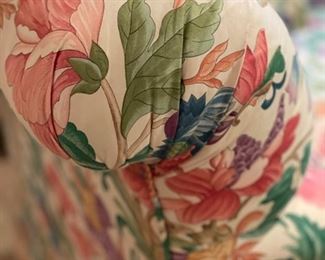 Pair of floral upholstered club chairs. Photo 4 of 5.