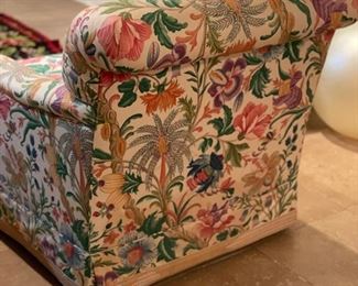 Pair of floral upholstered club chairs. Photo 2 of 5.