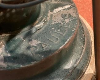 Antique lantern fashioned into a lamp. Photo 4 of 4.