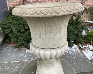 Cast stone urn - 2 available. Photo 3 of 4.