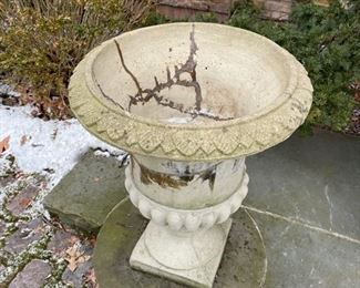 Cast stone urn - 2 available. Photo 2 of 4.