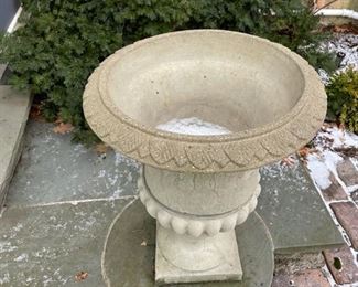 Cast stone urn - 2 available. Photo 4 of 4.