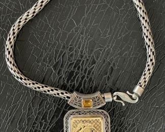 Sterling Silver necklace with Enhancer. Photo 1 of 2.