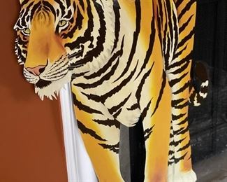Bengal Tiger Mounted Lion. Measures approximately 24" W x 3' 8" H.