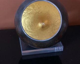 Collection of Silver & Gold lined decorative orbs. Photo 2 of 5.