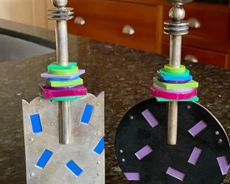 Modern Sterling Silver candle holders. Photo 1 of 2.