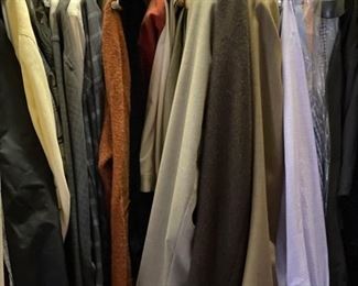 Men's suits, shirts & shoes.