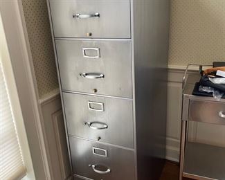Steel Cast Five-Drawer File Cabinet.