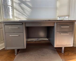 Vintage Steel Cast Desk - 2 available. Photo 1 of 2.