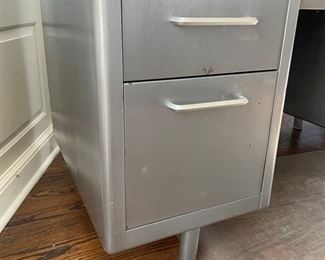 Vintage Steel Cast Desk - 2 available. Photo 2 of 2.