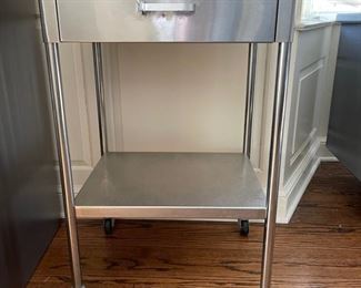 Metal Side Table on casters.