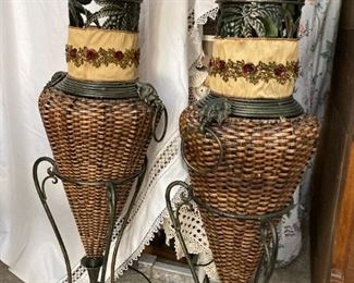 . . . two matching large vases