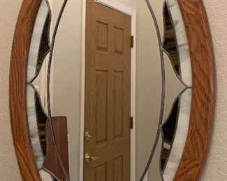 Oval Stained Glass Mirror