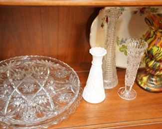 GLASS PLATES AND CANDLE HOLDERS 