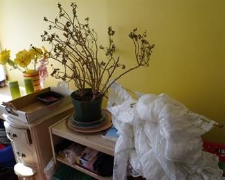 PLANT AND ANTIQUE DESK 