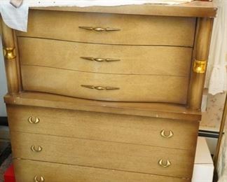 MID-CENTURY SOLID WOOD TALL BOY 