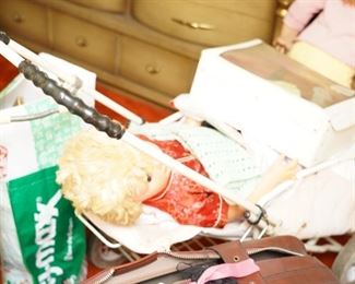 VINTAGE DOLL WITH CAR 