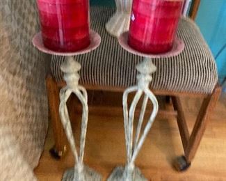 Wrought iron candleholders