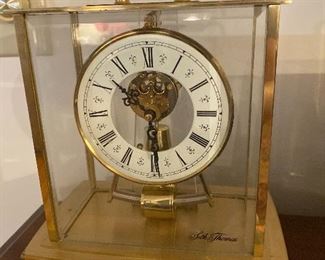 Seth Thomas skeleton glass mantle clock