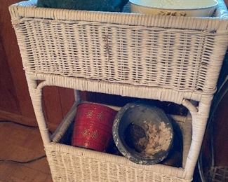 wicker rattan plant stand