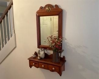 Mirror and shelf set