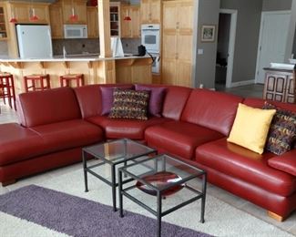 Leather sectional