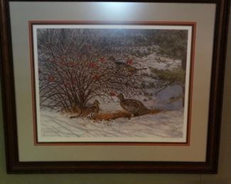 Owen Gromme "Trio of Grouse"  Signed and numbered