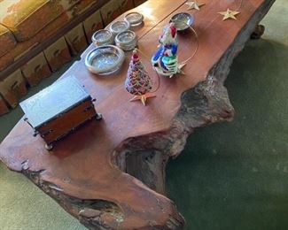 Redwood coffee table.