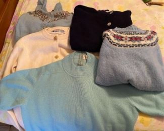 Cashmere sweaters.