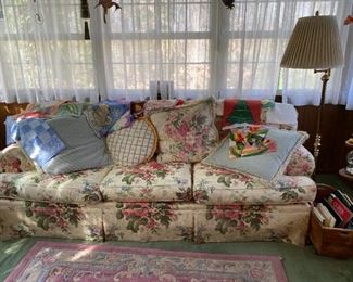 Floral sofa.